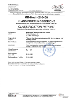 Wecryl OS 10 - 2.0: Klassifizierungsbericht KB-Hoch-210408 Klasse Cfl-s1, hier: Wecryl 413