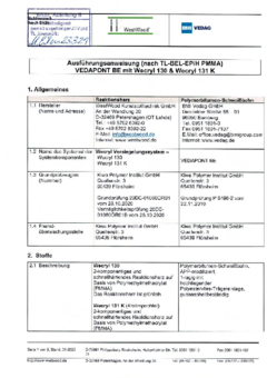 Wecryl H PMMA Versiegelungssystem - Ausführungsanweisung (nach TL-BEL-EP/H PMMA) VEDAPONT BE mit Wecryl 130 u. Wecryl 131 K