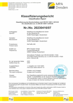 WeTraffic 493: Klassifizierung des Brandverhaltens nach DIN EN 13501-1:2019-05