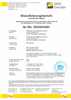 WeTraffic 491: Klassifizierung des Brandverhaltens nach DIN EN 13501-1:2019-05