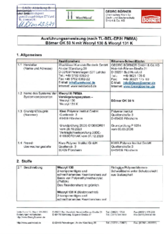 Wecryl H PMMA Versiegelungssystem - Ausführungsanweisung (nach TL-BEL-EP/H PMMA) Börner OK 50 N mit Wecryl 130 u. Wecryl 131 K