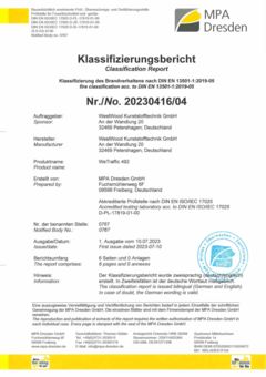 WeTraffic 492: Klassifizierung des Brandverhaltens nach DIN EN 13501-1:2019-05